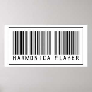 Póster Barcode Harmonica Player