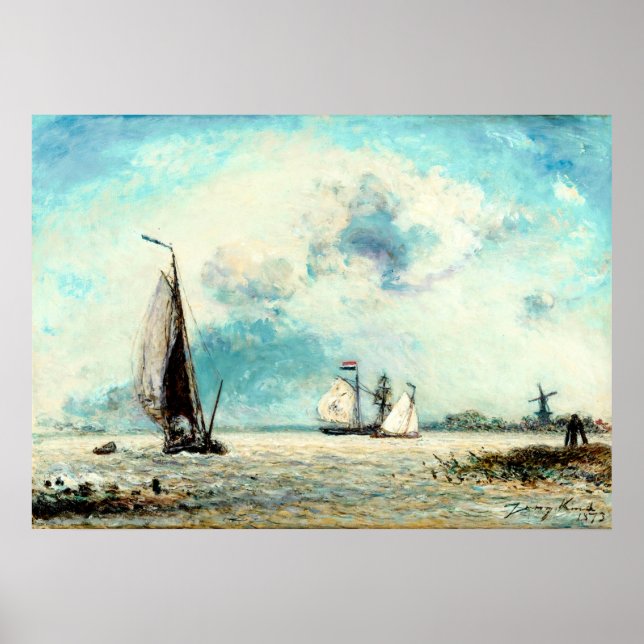 Póster Barcos a la deriva de Johan Jongkind (Frente)