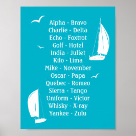 Póster Barcos Alphabet Fonéticos Internacionales