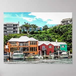 Póster Barcos cerca de Hamilton, Bermudas