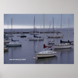 Póster Barcos de la bahía de Monterrey