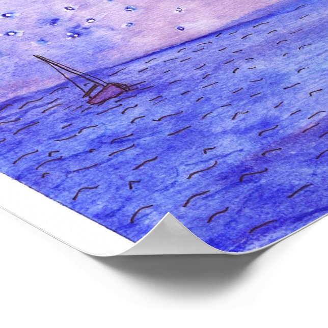 Póster Barcos de noche (Esquina)