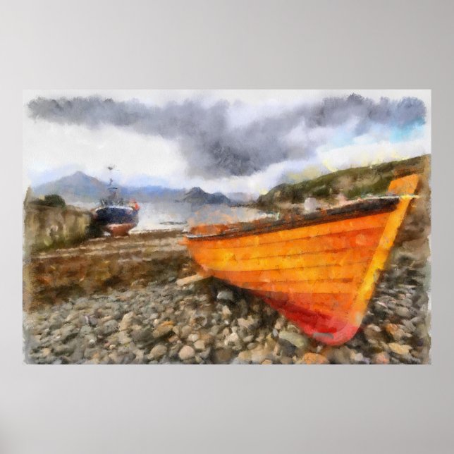 Póster Barcos de pesca en Elgol (Frente)