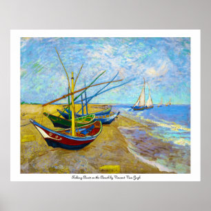 Póster Barcos de pesca en la playa de Vincent van Gogh