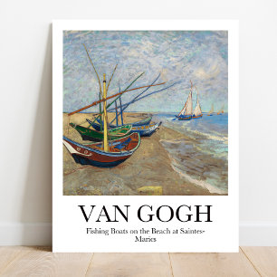 Póster Barcos de pesca en la playa de Vincent van Gogh