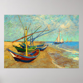 Póster Barcos de pesca en la playa de Vincent van Gogh