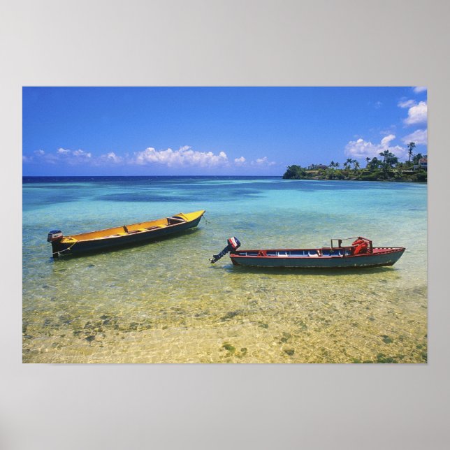 Póster Barcos de Pesca, Playa Boston, Port Antonio, (Frente)