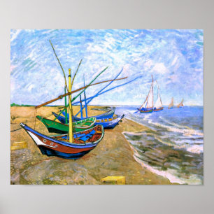 Póster Barcos de pesca Playa Saintes-Maries Van Gogh Fine
