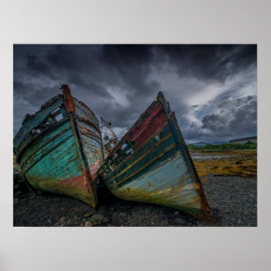 Póster Barcos de pesca viejos