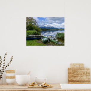 Póster Barcos de remo en el lago - Allgäu