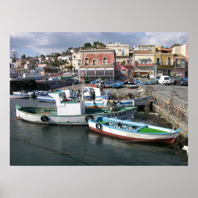 Póster Barcos de trabajo (Frente)