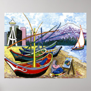 Póster Barcos de Van Gogh