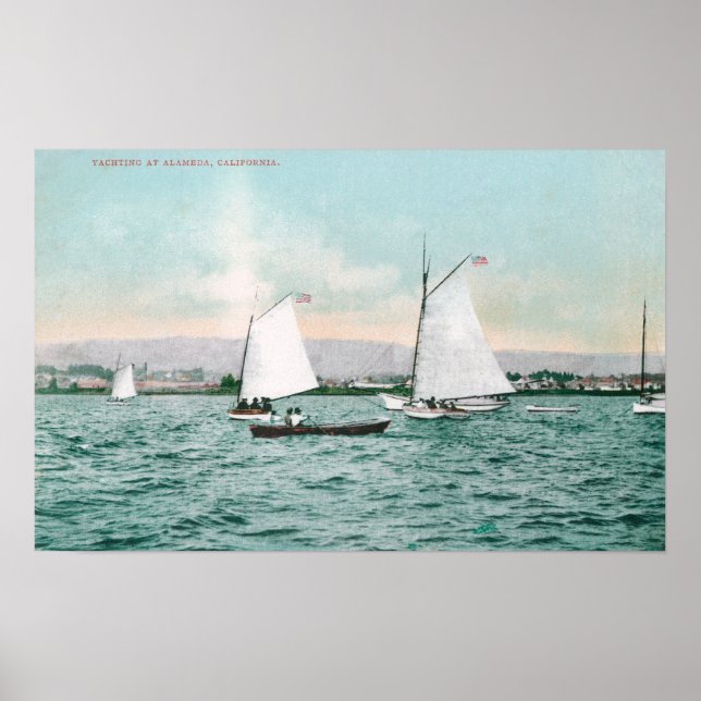 Póster Barcos de vela de Alameda Beach Alameda, CA (Frente)