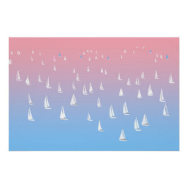 Póster Barcos de vela en el océano