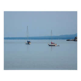 Póster Barcos de vela en el río