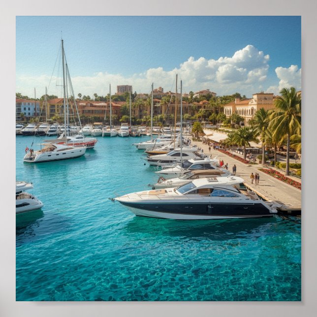 Póster Barcos de vela y velero en Yacht Haven (Frente)