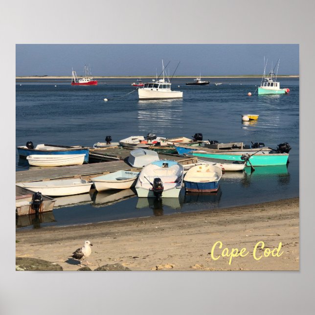 Póster Barcos en Chatham Harbour en verano de Cape Cod (Frente)