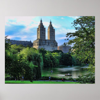 Póster Barcos en el lago Central Park, San Remo