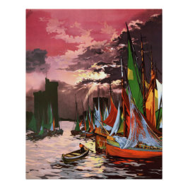 Póster Barcos en el Puerto de La Rochelle Arte