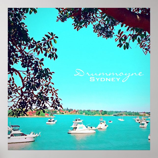 Póster Barcos en el puerto Drummoyne Sydney (Frente)