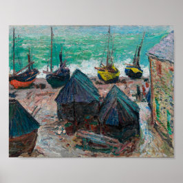 Póster Barcos en la playa de Étretat | Claude Monet |