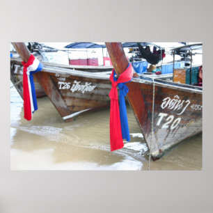 Póster Barcos En La Playa   Islas Phi Phi, Tailandia