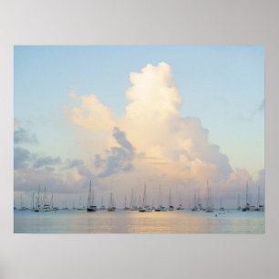 Póster Barcos en una bahía, Saint-Anne, Martinique soñado