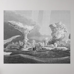 Póster Barcos en una ola de hielo, 24 de agosto de 1826,