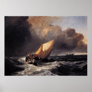 Póster Barcos holandeses en un vendaval