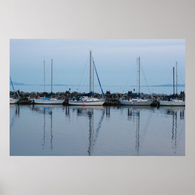 Póster barcos junto a la playa (Frente)