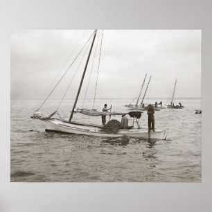 Póster Barcos ostreros, 1903. Foto vintage