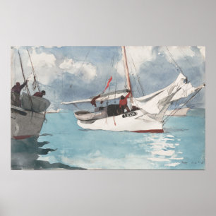 Póster Barcos pesqueros, clave oeste