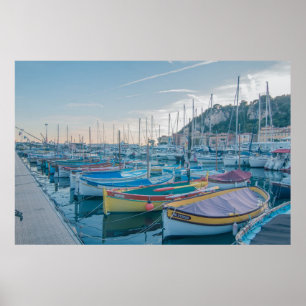 Póster Barcos pesqueros en el puerto de Niza, Francia