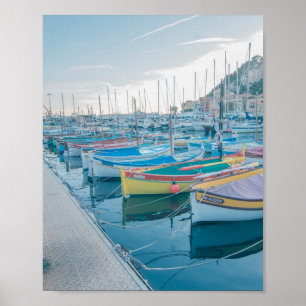 Póster Barcos pesqueros en Niza, Riviera francesa