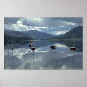 Póster Barcos pesqueros, Ullapool, Escocia