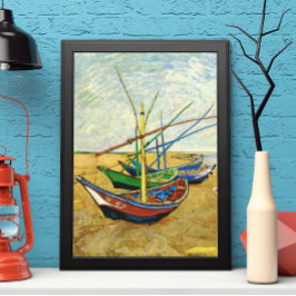Póster Barcos pesqueros Van Gogh en la playa de Saintes M