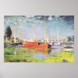 Póster Barcos rojos en Argentina por Claude Monet