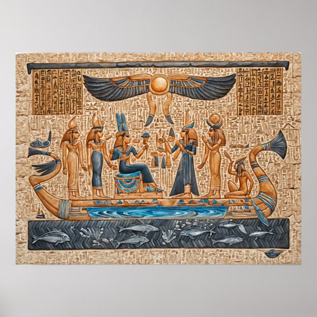 Póster Barcos solares faraónicos (Frente)