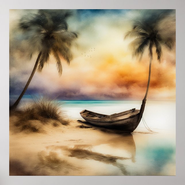 Póster Barcos y playas - 4 (Frente)