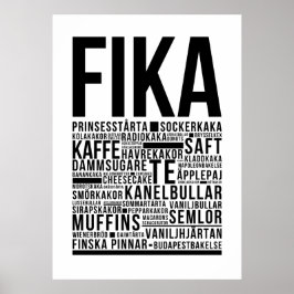 Póster Bardillas de café sueco de Fika Tipografía