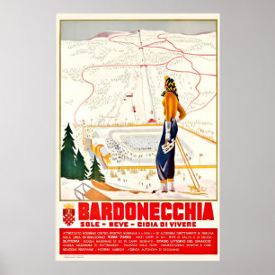 Póster Bardonecchia Turín Italia Esquí Alpes Montañas