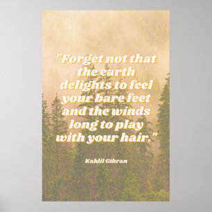 Póster Bare Feet Hippie Quote Wilderness Woods Poster
