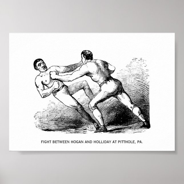 Póster Bare Knuckle Boxing Ilustracion Victoriano (Frente)