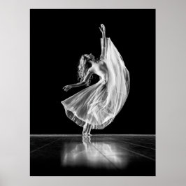 PÓSTER BAREFOOTED BALLET DANCER - NEGRO Y BLANCO