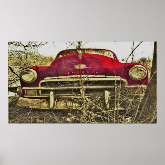 Póster BargasArtworks Red Plymouth Deluxe Print (Frente)