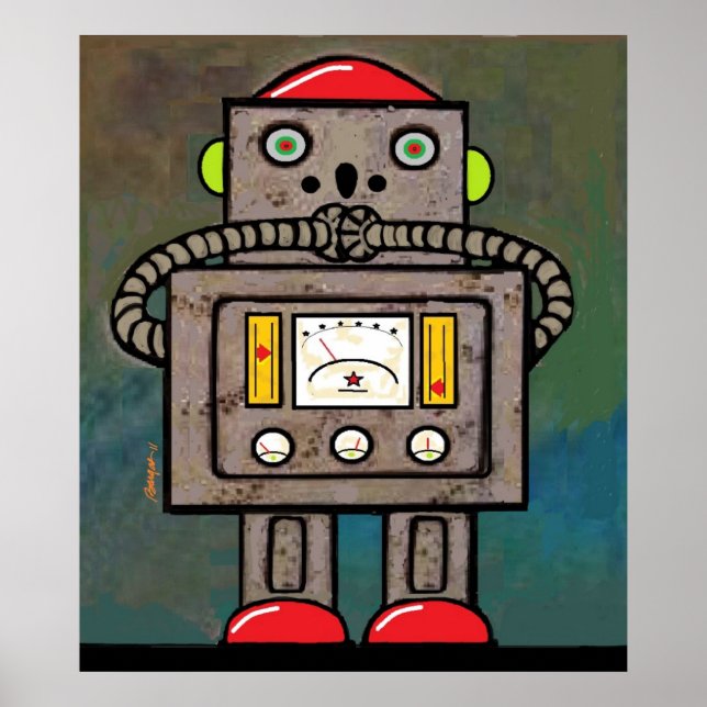 Póster BargasArtworks Suprimido Robot Print (Frente)