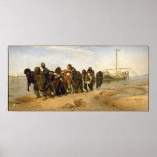 Póster Barge Haulers en el Volga