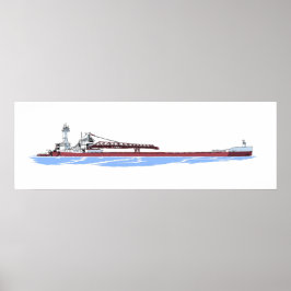 Póster Barge James L. Kuber y tug Victoria
