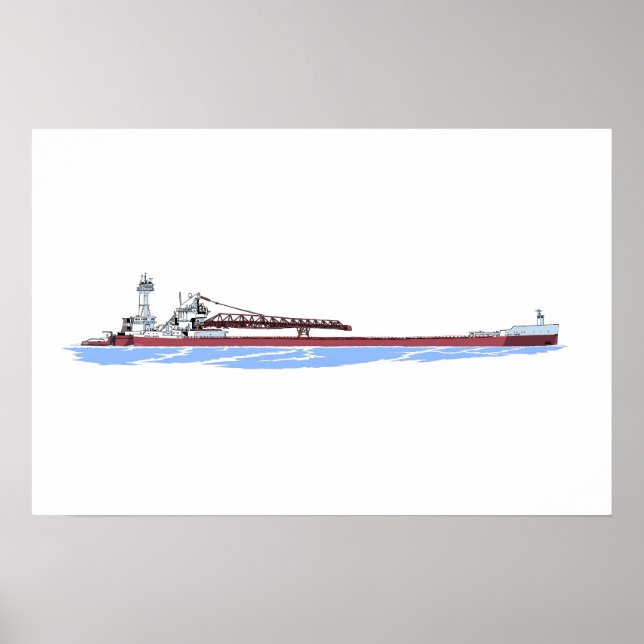 Póster Barge James L. Kuber y tug Victoria (Frente)