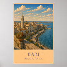 Bari, Italy – Vintage Travel Poster